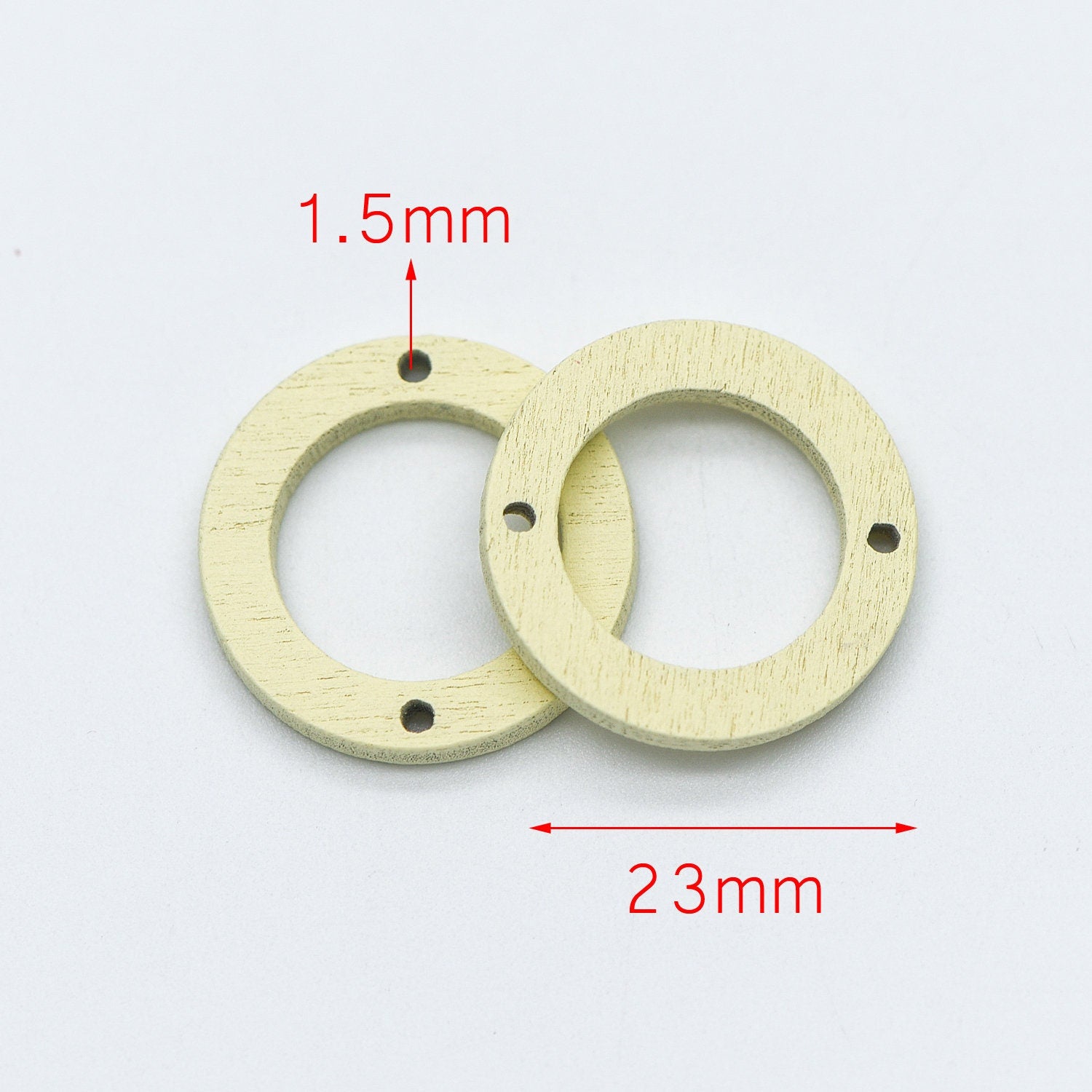 20pcs Wood Round Circle Pendants 23mm, Geometric Connector Charms, DIY Jewelry Components (#HT-65)